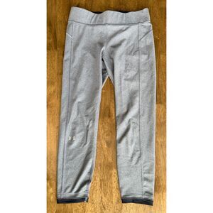 Under Armour HeatGear Compression Capri Leggings Womens Medium Gray Black
